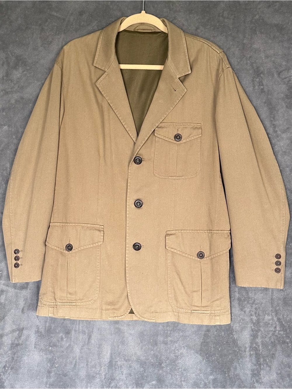 Beretta Vintage cotton canvas hunting blazer / safari field jacket Italy 48 US S